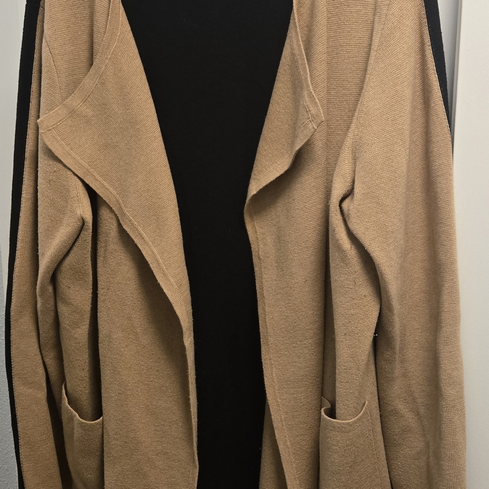 Tan Open Front Cardigan